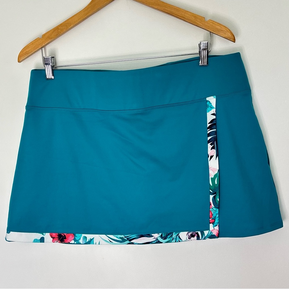 Tommy Bahama Golf Tennis Skort Skirt Size XL Teal Athletic Tropical Beach